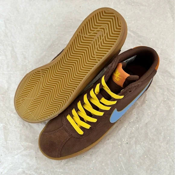 Nike SB Bruin Hi Premium Sneakers Shoes Suede Brown “Why So Sad” - Picture 4 of 9